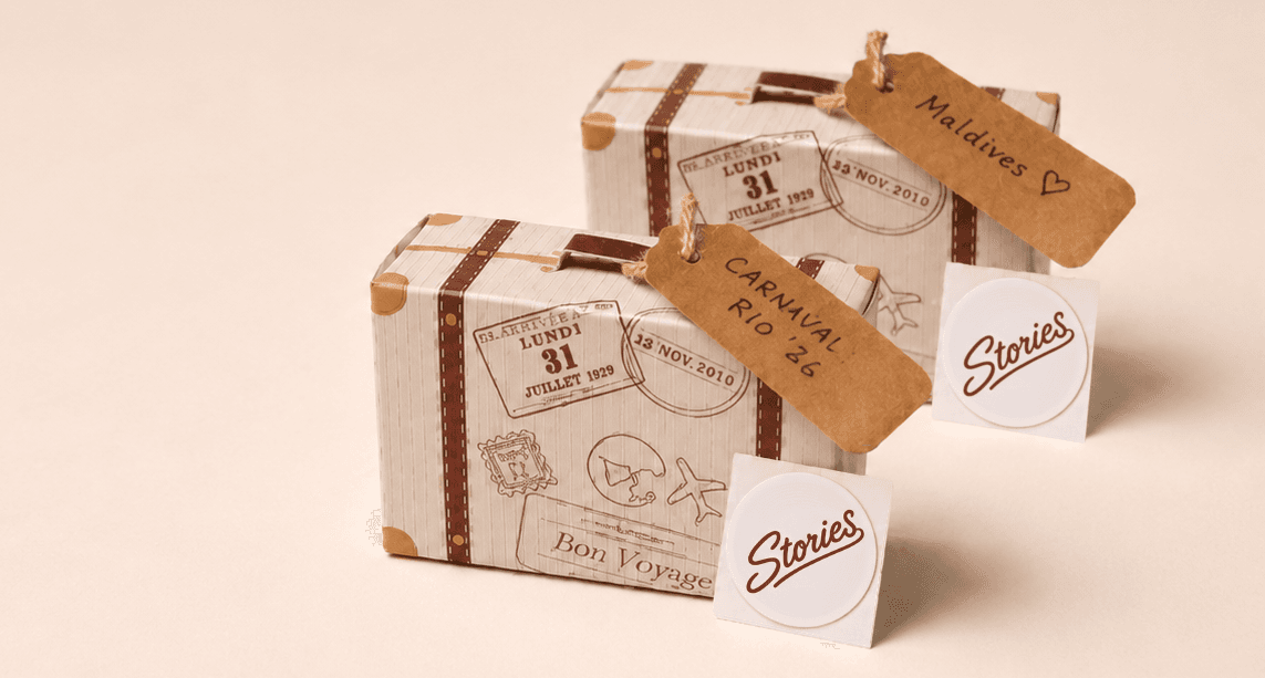 Two handcrafted suitcase keepsakes